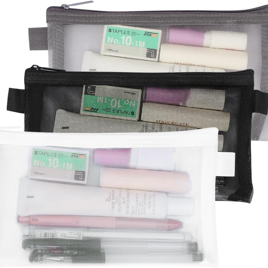Портативная сумка для офисных  – обзор и цена Clear Mesh Pencil Pouch For Exam